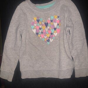 Cat & Jack Heather Gray Heart Sweatshirt
